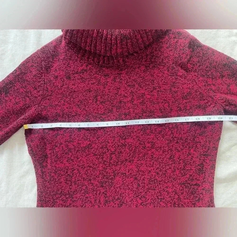 LRL Lauren Ralph Lauren Cowl Neck Sweater Heathered Red Black Women's XL